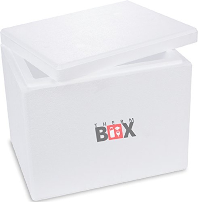 THERM BOX Scatola in polistirolo - Thermobox per alimenti e bevande - Scaldavivande in polistirolo (45x34x36cm - 26,93L Volume) Riutilizzabile