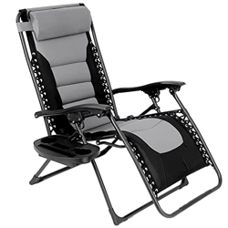 Sdraio da Giardino, Sedie Sdraio Pieghevole con Cuscino Morbido, Poggiatesta Regolabile e Portabicchieri, Poltrona Ergonomica, Giardino, Terrazza, Cam en oferta