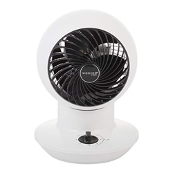 Iris Ohyama Woozoo PCF-SM12, Ventilatore da Tavolo, Silenzioso e Compatto, 18W, Oscillante, Eliche 3D Brevettate, 3 Velocità, Per Area 11M², Bianco en oferta