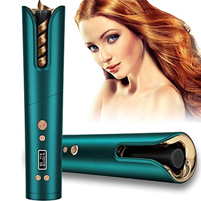 Arricciacapelli automatico Intelligente, Bigodino Senza Fili, 9600mAh, Tecnologia a ioni negativi, 4 Temperature, 8-18s Timer, USB portatile, strument