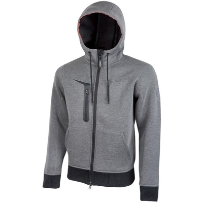 Felpa Full Zip con Cappuccio modello Tasty Colore Grigio Tessuto 330 Grammi Taglia XXXL