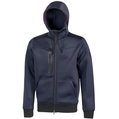 Felpa Full Zip con Cappuccio modello Tasty Colore Blu Tessuto 330 Grammi Taglia XXXL