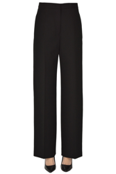 Wide leg wool trousers en oferta