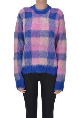 Checked print pullover