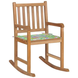 Sedia A Dondolo E Cuscino Motivo A Foglie In Massello Di Teak características