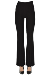 Ribbed cotton knit trousers en oferta