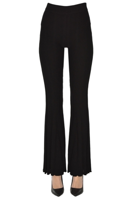 Ribbed cotton knit trousers
