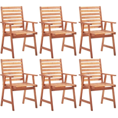 YOUTHUP Sedie da Pranzo da Esterni 6 pz in Legno Massello di Acacia - Marrone
