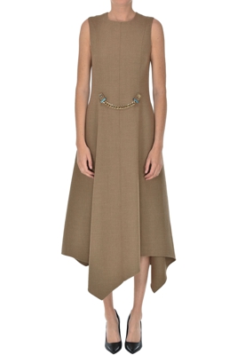 Asymmetric wool dress