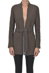 Reversible houndstooth print jacket en oferta