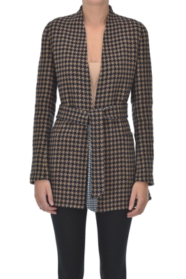 Reversible houndstooth print jacket