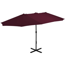YOUTHUP Ombrellone da Esterni con Palo in Alluminio 460x270 cm Bordò - Rosso precio