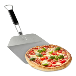 Pala per Pizza in Acciaio Inox, Manico Pieghevole, per Pane e Focaccia, Paletta 29x29 cm, Argentata Marrone características