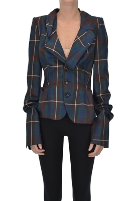 Checked print blazer