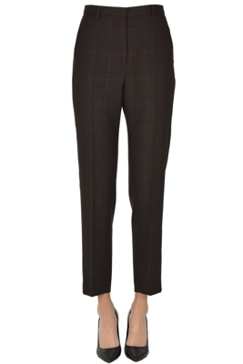 Checked print trousers