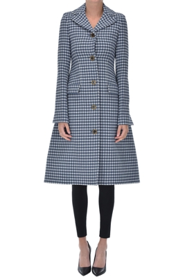 Checked print coat