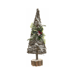 Albero di Natale Legno Rattan (15 x 10 x 41 cm) - Dkd Home Decor en oferta