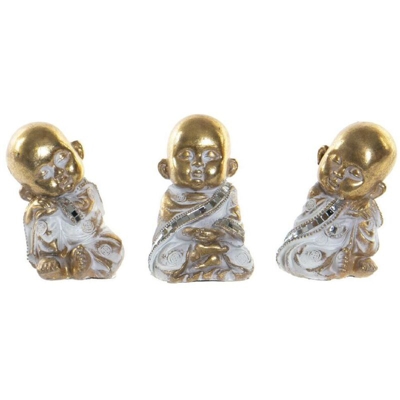 Statua Decorativa DKD Home Decor Resina Vetro Frate (3 pcs) (7 x 6 x 10 cm)