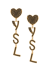 Embellished logo YSL pendant earrings en oferta
