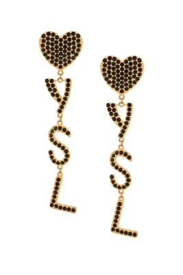 Embellished logo YSL pendant earrings