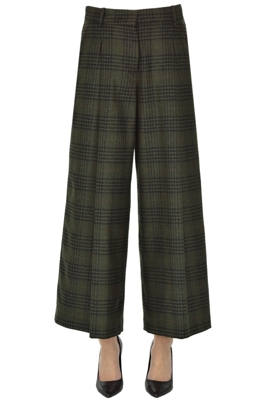 Checked print trousers