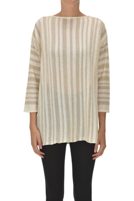 Striped pullover with lurex