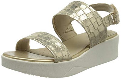 Geox D Laudara C', Sandali Donna, Lt Gold, 39 EU