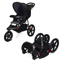 COSTWAY Passeggino per bambini da jogging, passeggino portatile da viaggio per bambini, leggero e compatto, pieghevole con blocco alle ruote, con cest características