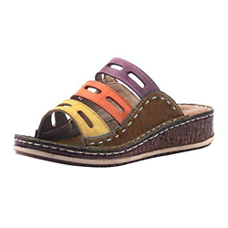 Minetom Donna Pantofole Estate Sandali Punta Aperta Moda Comode Ciabatte Antiscivolo All'Aperto Spiaggia Scarpe Marrone 40 EU características
