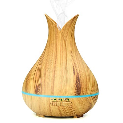 Diffusore umidificatore per aromaterapia, Brilex 150ml, umidificatore ad ultrasuoni a grana di legno, 7 luci notturne a colori, casa intelligente per 