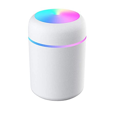 Umidificatore Mini,Umidificatore Portatile Alimentato Tramite USB da 300 ml, Funzionamento Ultrasuoni Silenzioso, Spegnimento Automatico e Funzione Lu