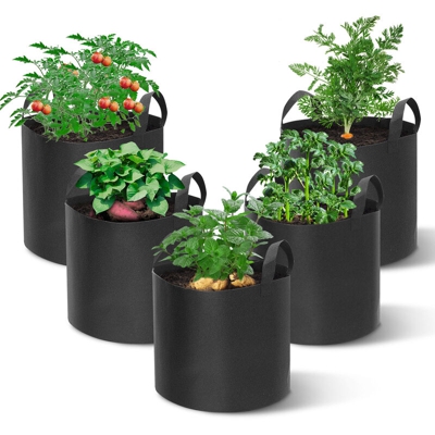 5pcs Grow Pots Borse per piante traspiranti Pianta 10 galloni 30 * 40 cm