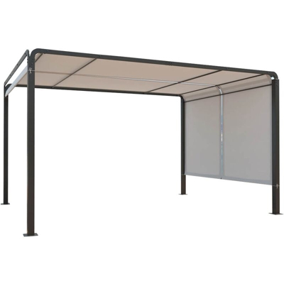 Kanpur - Pergola in tessuto poliestere 3 x 4 M - Nero e Bianco