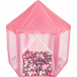 Tenda Principessa Casstello Pop-Up Con 200 Palline 6Cm Per Bambini, Rosa: Grigio/Bianco/Rosa - Rosa: Grigio/Bianco/Rosa - Selonis en oferta