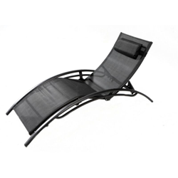 Sdraio 1 posto Limea Nera, regolabile e impilabile con gambe in acciaio en oferta