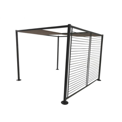 Agra - Pergola 4 tele scorrevoli 3 x 3 M - Grigio e tortora características
