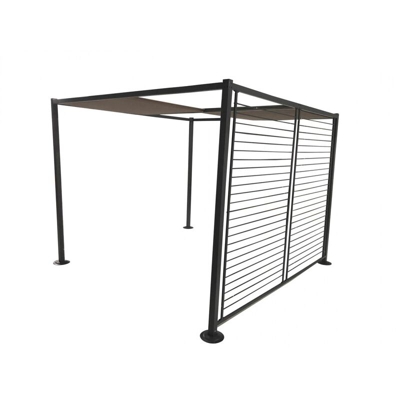 Agra - Pergola 4 tele scorrevoli 3 x 3 M - Grigio e tortora