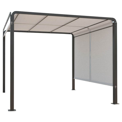 Kanpur - Pergola in tessuto poliestere 3 x 3 M - Nero e Bianco