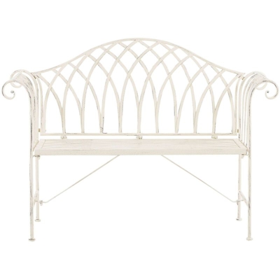 Panchina da giardino in metallo bianco 130 cm MILAZZO