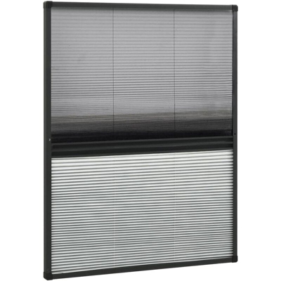 Zanzariera Plissettata Finestra Alluminio 80x100 cm con Tendina