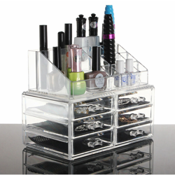 Organizzatore di trucco acrilico portagioie portagioie a 4 cassetti contenitore trasparente en oferta