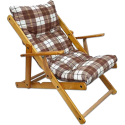 Poltrona Relax Marrone Scozzese Comodona In Legno 3Posizioni Cuscino Imbottito características