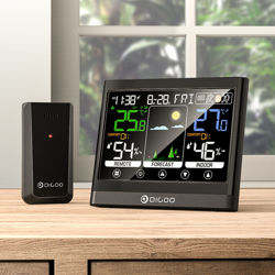 Mohoo - DIGOO DG-TH8622 3 Canali Wireless Touch Screen Stazione Meteo Termometro Igrometro Indoor Outdoor Calendario Sensore di Previsioni en oferta