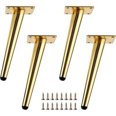 Bearsu - 4PCS 8 pollici gambe mobili in metallo gambe mobili divano gambe robuste gambe eleganti grandi affusolate metà secolo moderne gambe mobili