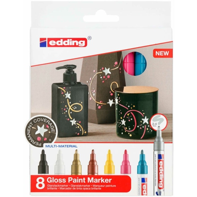 edding Pennarelli a Tinte Lucide 8 pz Multicolore
