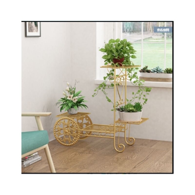 Mohoo - Portapiante in metallo a 4 livelli Scaffali per vasi da fiori Decorazioni per la casa Interni Esterni Stati Uniti (caffè, 1x)