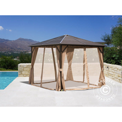 Gazebo San Luis con tende e zanzariera, 3x3m, Marrone características