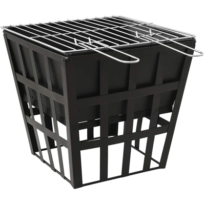 Braciere e Barbecue 2 in 1 34x34x48 cm in Acciaio