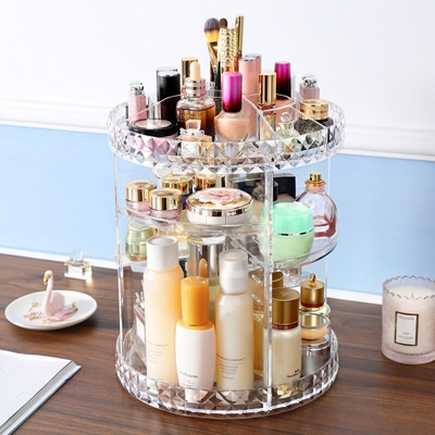 34X23,5 cm 6 strati cosmetico acrilico regolabile 360 ​​& # 8203; & # 8203; ° Rack rotante per organizer per trucco rotante