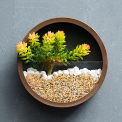 Mohoo - Moderna tonda in ferro acrilico da appendere, vaso di fiori, decorazioni per la casa (marrone, 20 cm) características